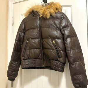 Sean John genuine leather coat Bomber Jacket